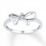 Bow Ring Diamond Accents Sterling Silver