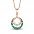 Le Vian Diamond & Emerald Necklace 1/4 ct tw Diamonds 14K Strawberry Gold 18"