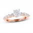 Adrianna Papell Diamond Engagement Ring 1-5/8 ct tw Round-cut 14K Rose Gold