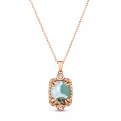 Le Vian Aquaprase & Topaz Necklace 14K Strawberry Gold