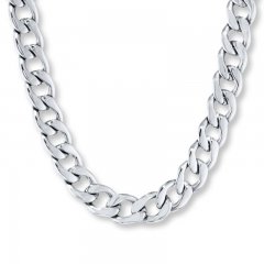 Men's Curb Link Necklace Stainless Steel 22" Length