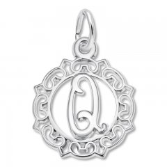 Letter Q Charm Sterling Silver