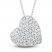 Diamond Pave Heart Necklace 1/4 ct tw Round-cut 10K White Gold 18"