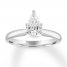 Diamond Solitaire Engagement Ring 1 Carat Pear 14K White Gold