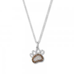 Le Vian Chocolate Diamond Paw Print Necklace 1/5 ct tw 14K Gold