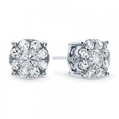 Previously Owned Diamond Earrings 1 ct tw Round-cut 14K White Gold