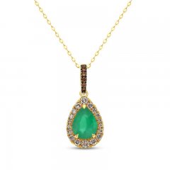 Le Vian Emerald Necklace 3/8 ct tw Diamonds 14K Honey Gold 18"