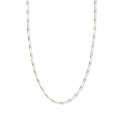 18" Cable Chain Necklace 14K Two-Tone Gold Appx. 1mm