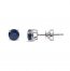 Blue Sapphire Solitaire Earrings 10K White Gold