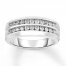 Men's Diamond Wedding Band 3/4 ct tw Round-cut 10K White Gold