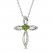 Peridot & White Lab-Created Sapphire Cross Necklace Sterling Silver 18"