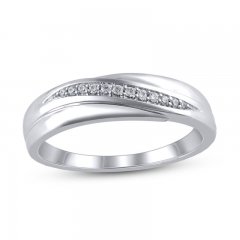 Diamond Wedding Band 1/10 ct tw 10K White Gold