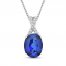 Blue & White Lab-Created Sapphire Necklace Sterling Silver 18"