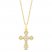 Diamond Cross Necklace 1/10 ct tw Round-cut 10K Yellow Gold 18"