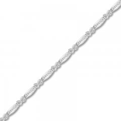 Diamond Infinity Bracelet 1/2 ct tw Round-cut 10K White Gold 7"