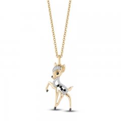 Disney Treasures Diamond Bambi Necklace 1/8 ct tw 10K Yellow Gold