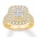 Diamond Engagement Ring 2 ct tw Princess/Round 14K Yellow Gold