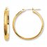 Etched Hoop Earrings 14K Yellow Gold 25mm