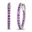 Amethyst In-and-Out Hoop Earrings Sterling Silver