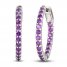 Amethyst In-and-Out Hoop Earrings Sterling Silver