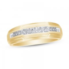 Men's Diamond Wedding Ring 1/4 ct tw 10K Yellow Gold