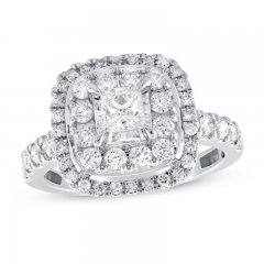 Diamond Engagement Ring 1-1/3 ct tw Princess/Round-cut 14K White Gold