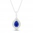 Blue & White Lab-Created Sapphire Necklace Sterling Silver 18"