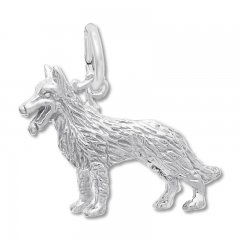 German Shepherd Dog Charm Sterling Silver