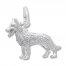 German Shepherd Dog Charm Sterling Silver