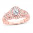 Multi-Stone Diamond Engagement Ring 1/2 ct tw Round-cut 10K Rose Gold