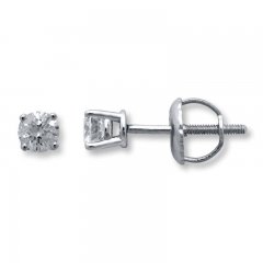 Certified Diamond Earrings 1/2 ct tw Round-cut 18K White Gold