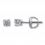 Certified Diamond Earrings 1/2 ct tw Round-cut 18K White Gold