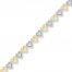 Diamond Hearts Bracelet 1/8 carat tw Sterling Silver/10K Gold