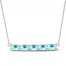 Swiss Blue Topaz Bar Necklace Sterling Silver 18"