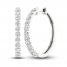 Diamond Hoop Earrings 1-1/2 ct tw Round-Cut 10K White Gold