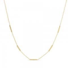 Bar Station Choker Necklace 14K Yellow Gold