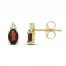 Garnet & Diamond Earrings 1/20 ct tw 10K Yellow Gold