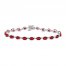 Lab-Created Ruby Bracelet Oval-cut Sterling Silver