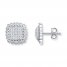 Diamond Earrings 1/2 ct tw Round-cut 10K White Gold