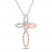 Diamond Cross Necklace 1/10 ct tw Sterling Silver/10K Rose Gold