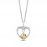 Hallmark Diamonds Citrine Heart Necklace 1/10 ct tw Round-Cut Sterling Silver 18"