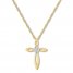 Diamond Cross Necklace 10K Yellow Gold