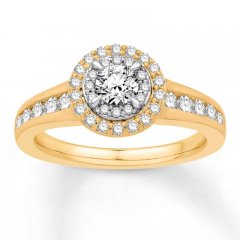 Diamond Engagement Ring 5/8 ct tw Round-cut 14K Two-Tone Gold