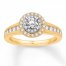 Diamond Engagement Ring 5/8 ct tw Round-cut 14K Two-Tone Gold