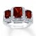 Garnet Ring Diamond Accents Sterling Silver