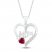 Lab-Created Ruby Heart Necklace Diamond Accent Sterling Silver