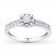 Diamond Promise Ring 1/4 ct tw Round/Baguette 10K White Gold