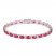 Lab-Created Ruby & White Lab-Created Sapphire Bracelet Sterling Silver 7.25"