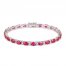 Lab-Created Ruby & White Lab-Created Sapphire Bracelet Sterling Silver 7.25"