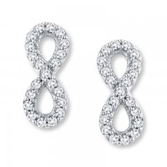 Diamond Infinity Earrings 1/4 ct tw Round-cut 10K White Gold